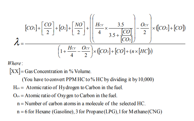 Air-Fuel Ratio and the Brettschneider Equation